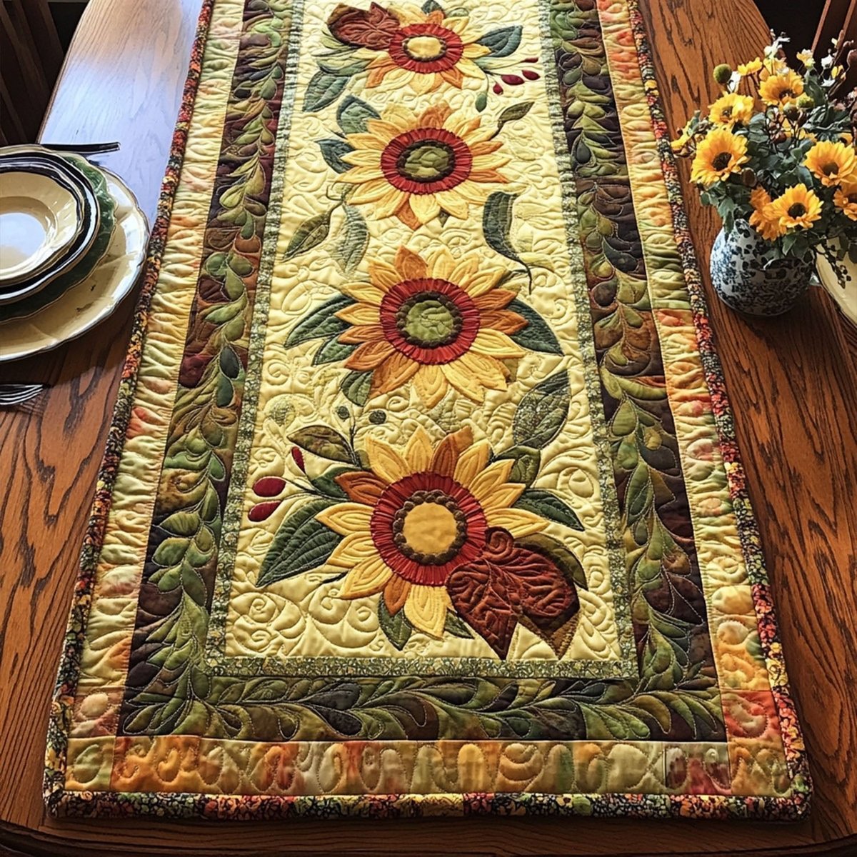 Radiant Sunflower Path Table Runner - Made to Order TABLE928
