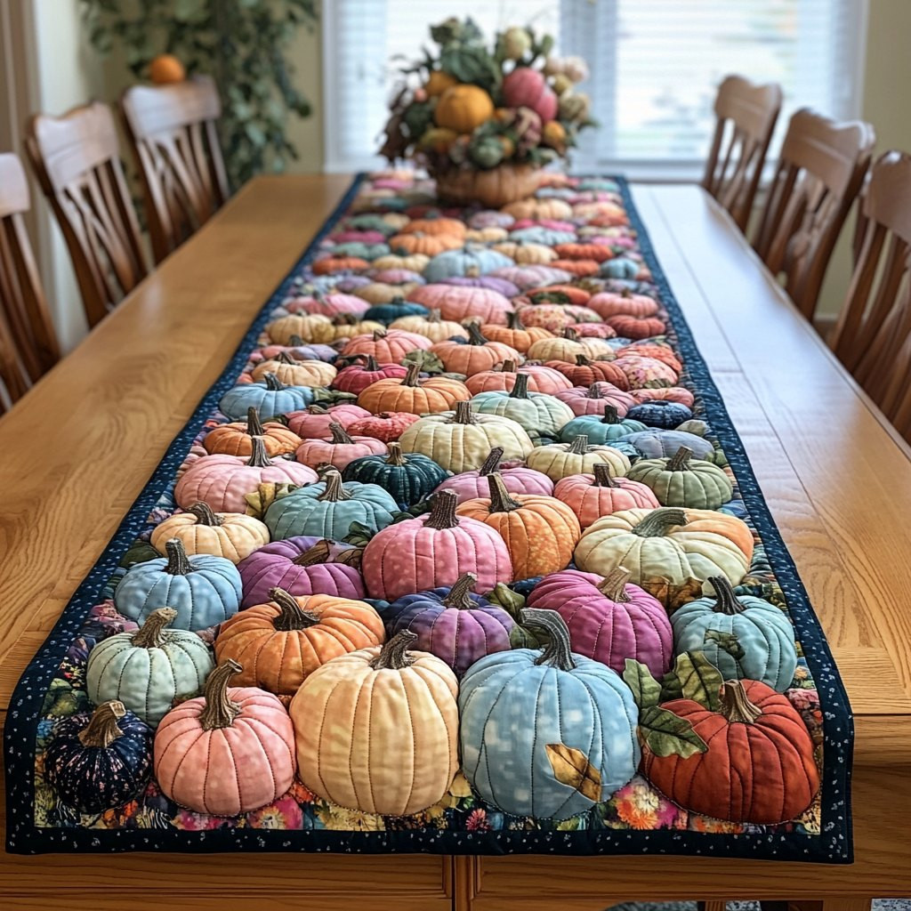 Rainbow Pumpkin Table Runner - Made to Order TABLE928