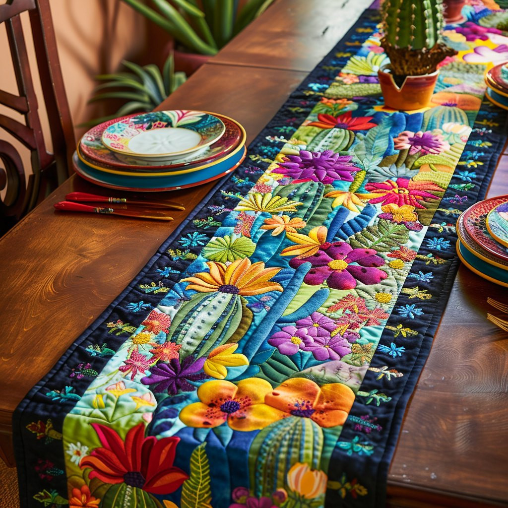 Radiant Cactus Desert Flora Table Runner - Made to Order TABLE928