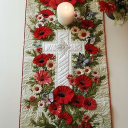 Poppy Fields of Valor Table Runner - Made to Order TABLE928