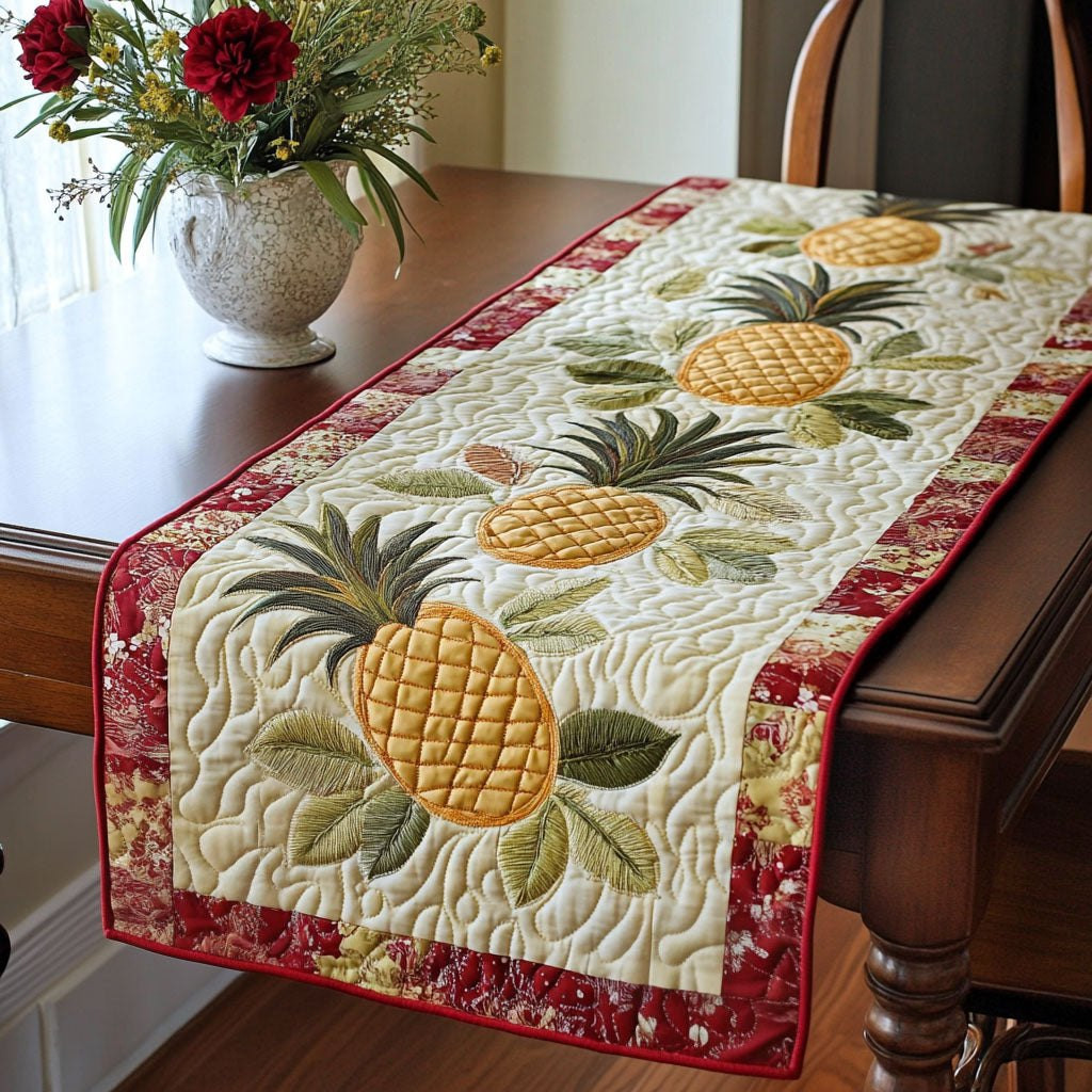 Pineapples on Cream Quilting Table Runner - Made to Order TABLE928