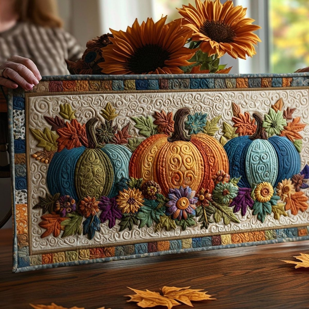 Pumpkin Glow Trail Place Table Runner - Made to Order TABLE928