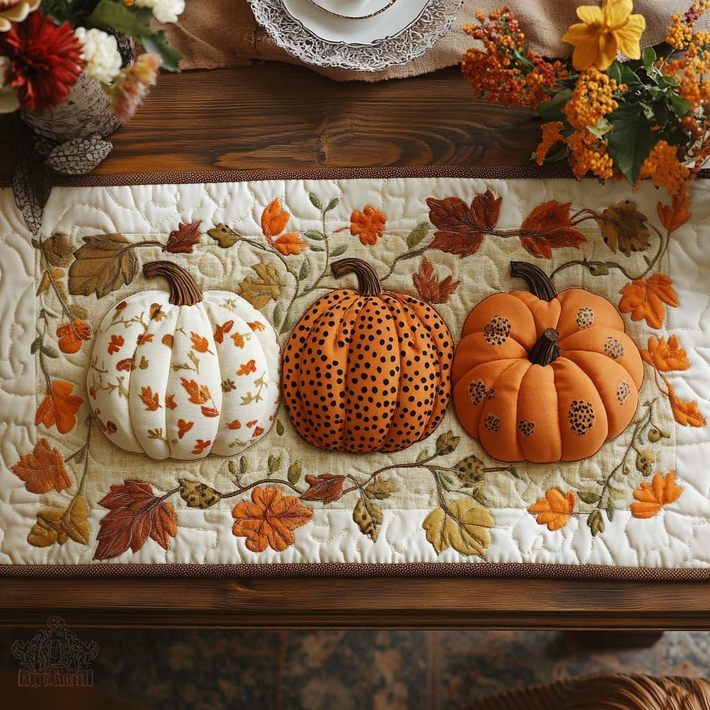 Pumpkin Patch Hugs Table Runner - Made to Order TABLE928