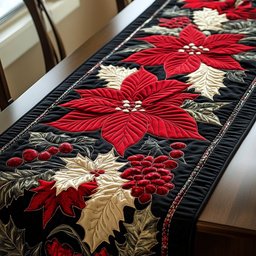 Poinsettia Garden Table Runner - Made to Order TABLE928