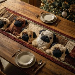 Pug Parade Table Runner - Made to Order TABLE928