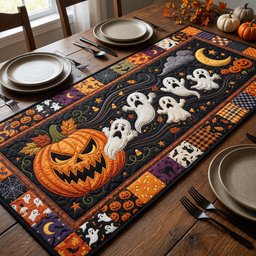 Pumpkin Chasing Ghost Table Runner - Made to Order TABLE928