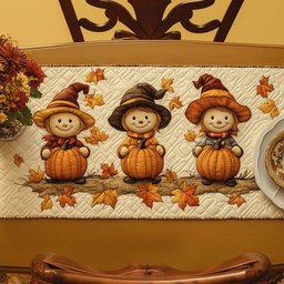 Pumpkin Trio Table Runner - Made to Order TABLE928