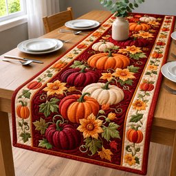 Pumpkin Blossom Harvest Table Runner - Made to Order TABLE928
