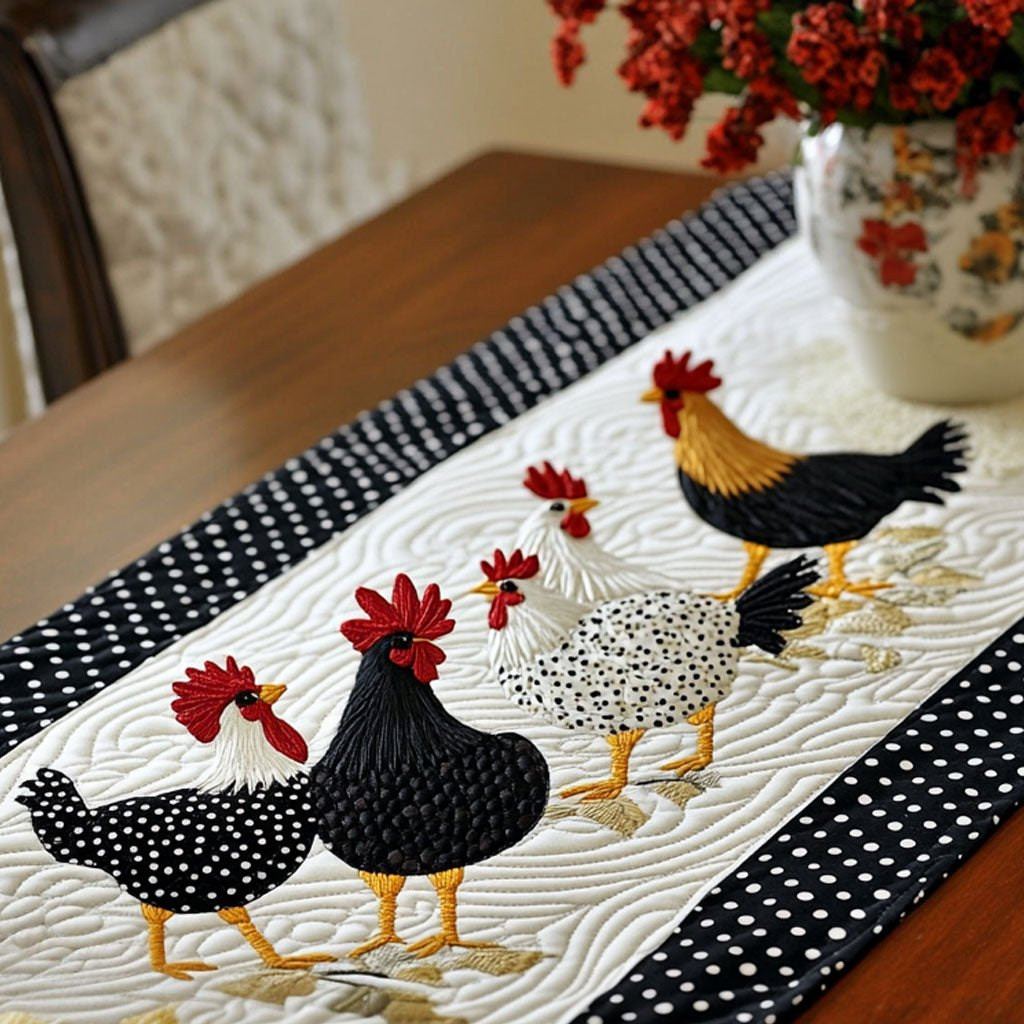 Patchwork Hens Table Runner - Made to Order TABLE928