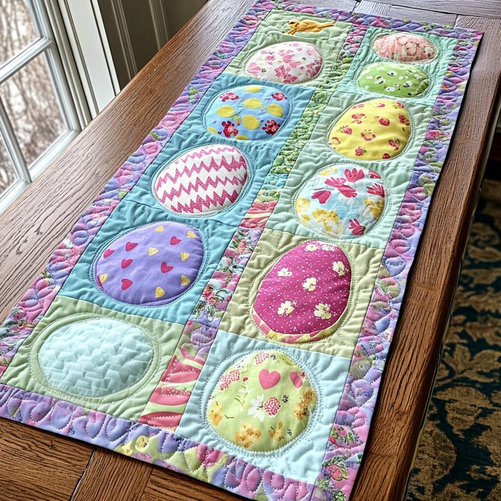 Patterned Easter Egg Blocks Table Runner - Made to Order TABLE928