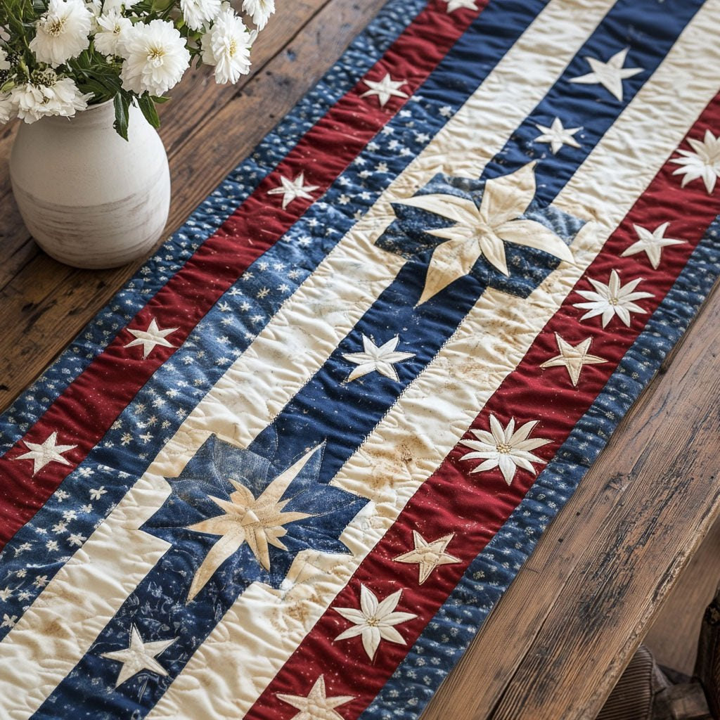 Patriotic Patchwork Blocks Table Runner - Made to Order TABLE928