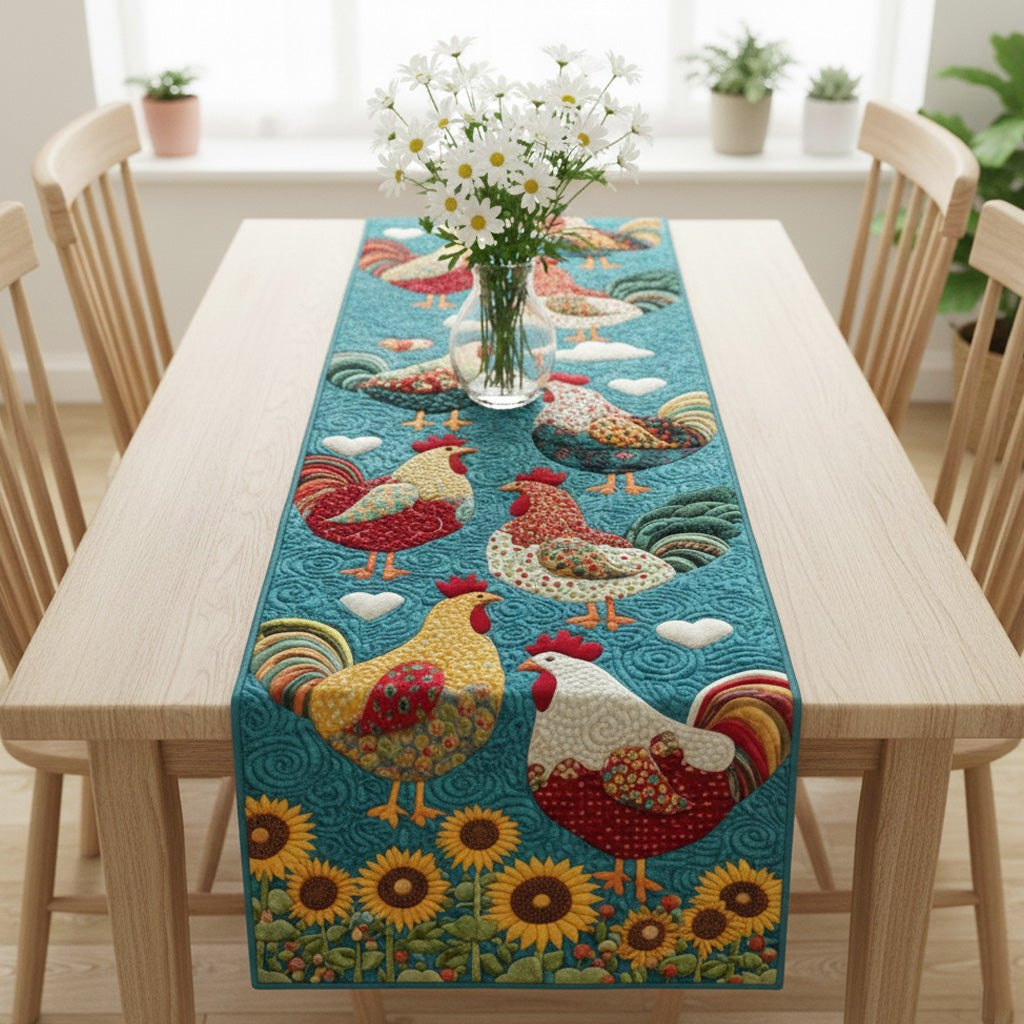 Peppy Poultry Carpet Table Runner - Made to Order TABLE928