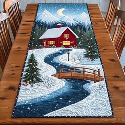 Peaceful Snow Cabin Table Runner - Made to Order TABLE928