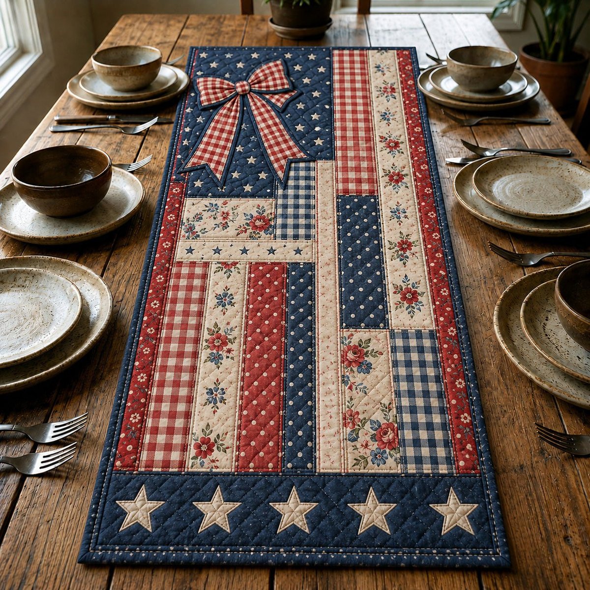Patchwork Flag Table Runner - Made to Order TABLE928