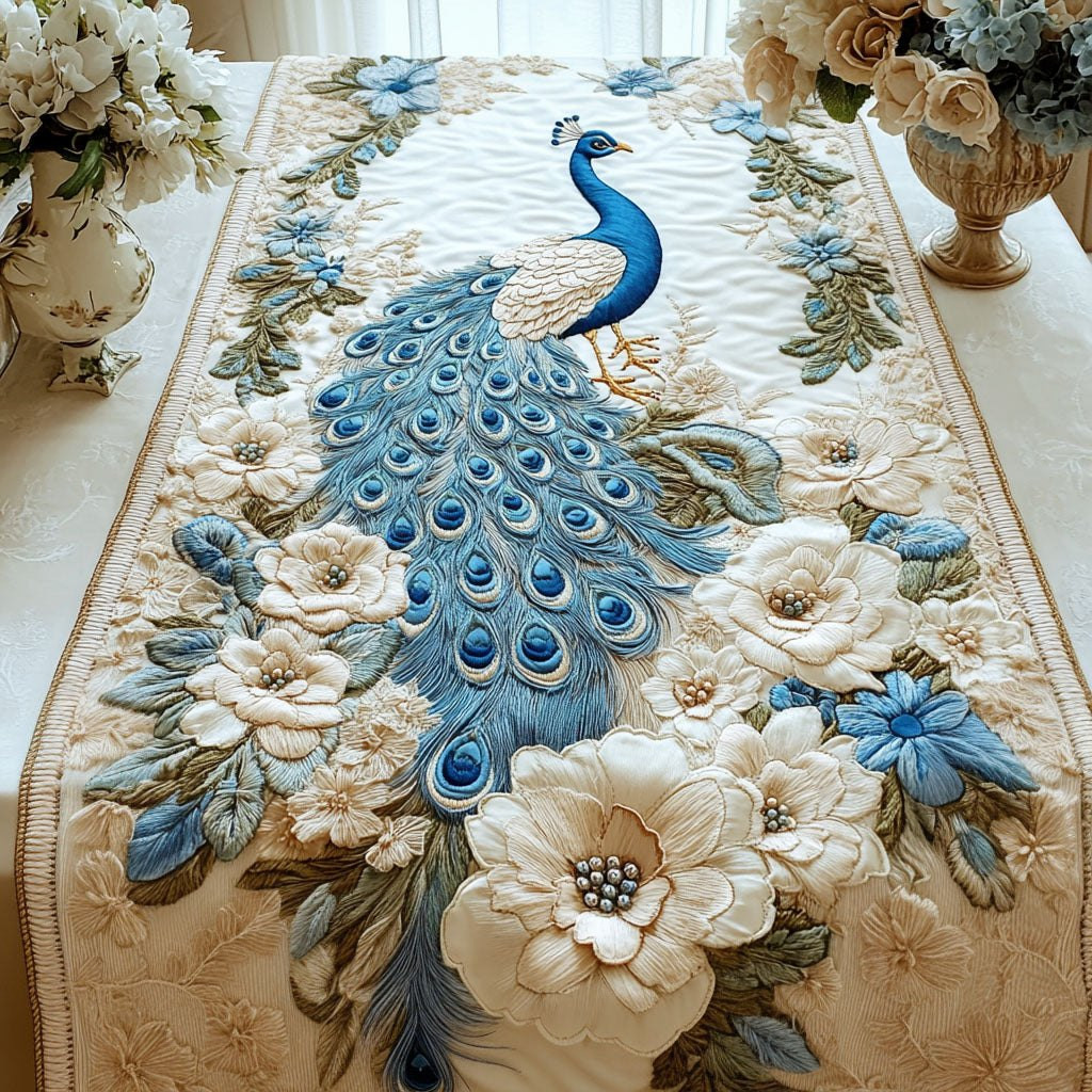 Peacock Bloom Table Runner - Made to Order TABLE928