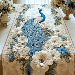 Peacock Bloom Table Runner - Made to Order TABLE928