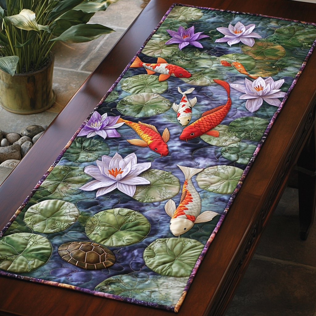Peaceful Koi Table Runner - Made to Order TABLE928