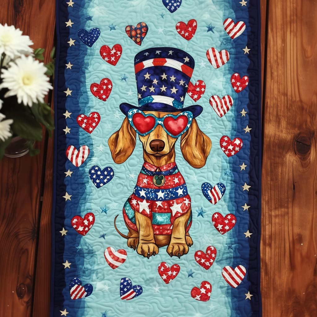 Patriotic Pup Love Table Runner - Made to Order TABLE928