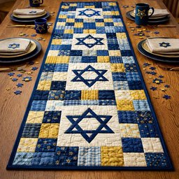 Patchwork David Star Table Runner - Made to Order TABLE928