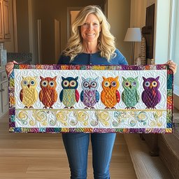 Owls on Swirl Patterned Cream Table Runner - Made to Order TABLE928