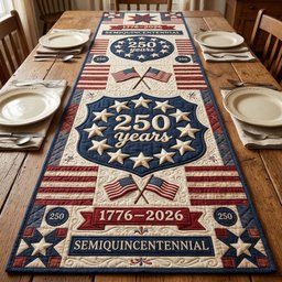Patriot Shield Table Runner - Made to Order TABLE928
