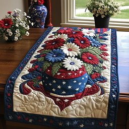 Patriotic Petals Table Runner - Made to Order TABLE928