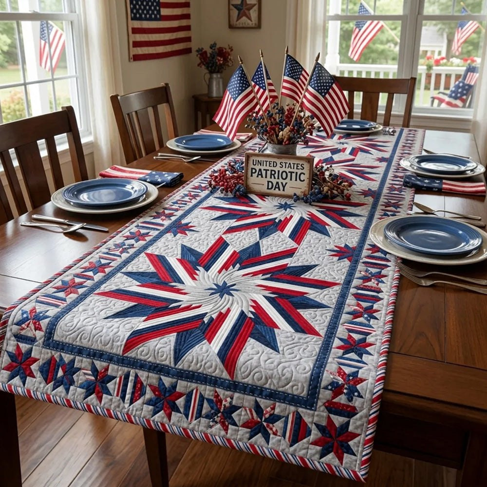 Patriotic Starburst Medallion Table Runner - Made to Order TABLE928