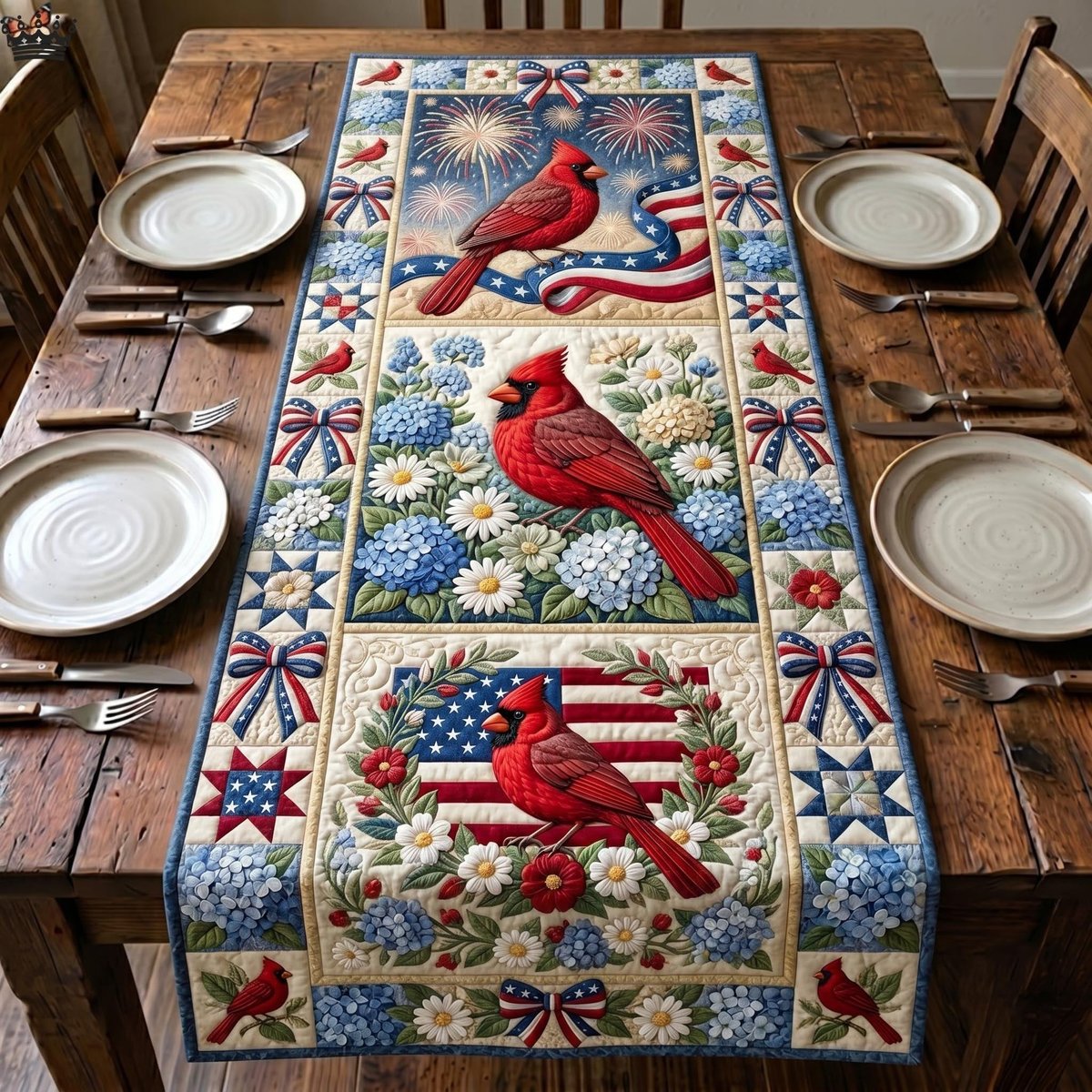 Patriot Cardinal Table Runner - Made to Order TABLE928