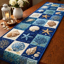Ocean Treasure Patchwork Table Runner - Made to Order TABLE928