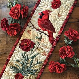 Ohio Garden of Red Flowers Table Runner - Made to Order TABLE928
