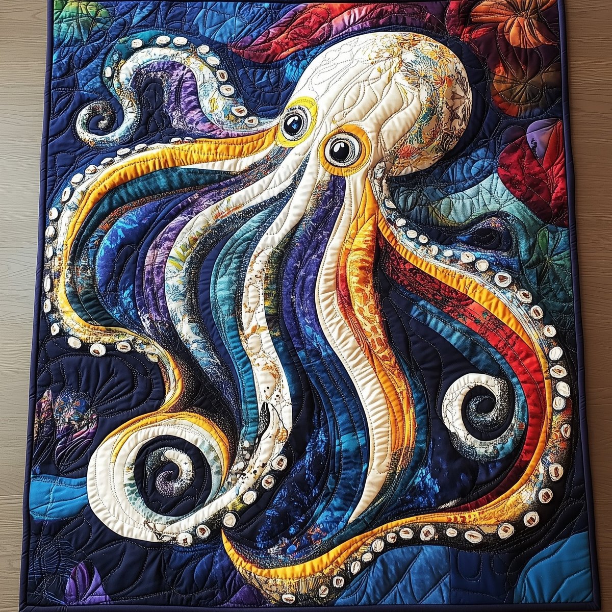 Octopus with Rainbow Tentacles Table Runner - Made to Order TABLE928