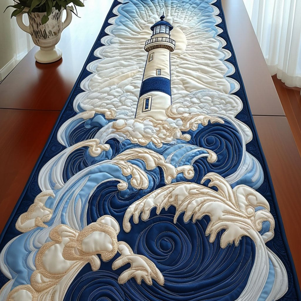 Ocean Waves Lighthouse Table Runner - Made to Order TABLE928