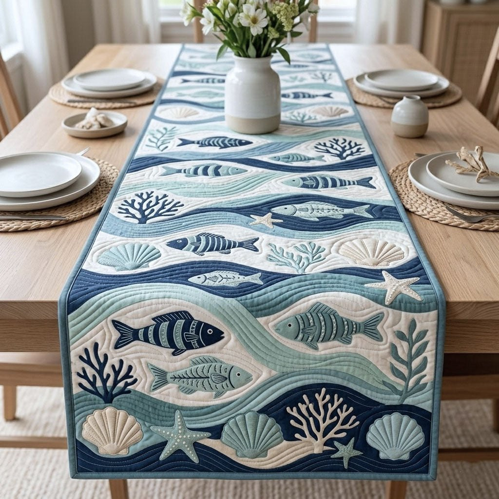 Ocean Wave Table Runner - Made to Order TABLE928