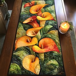 Orange and Yellow Calla Lilies Table Runner - Made to Order TABLE928