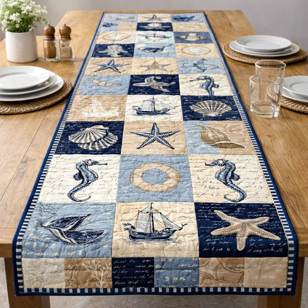 Ocean Voyage Blocks Table Runner - Made to Order TABLE928