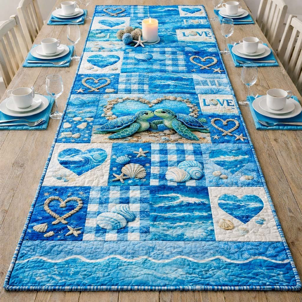 Ocean Heart Bliss Table Runner - Made to Order TABLE928