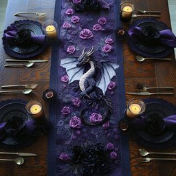 Obsidian Wyrm Table Runner - Made to Order TABLE928