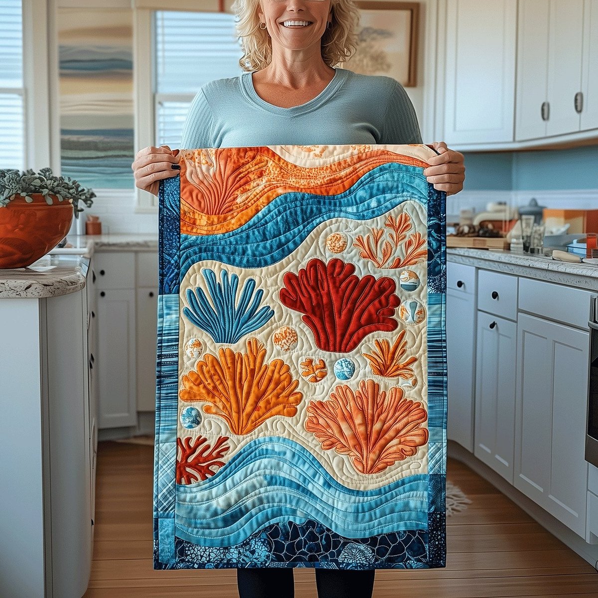 Ocean Coral Table Runner - Made to Order TABLE928