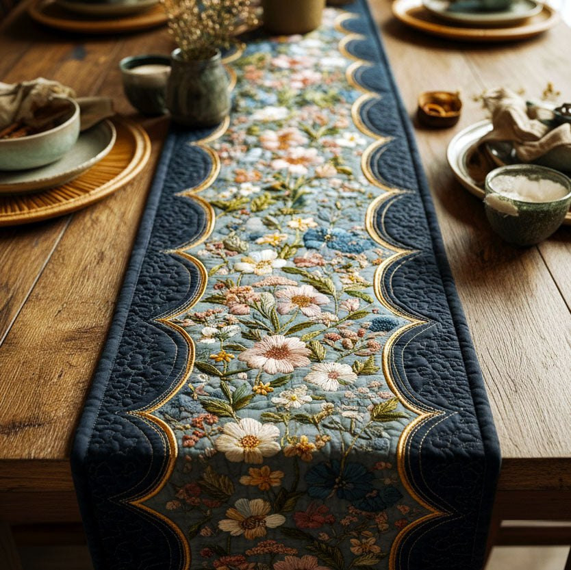 Meadow Embroidery Table Runner - Made to Order TABLE928