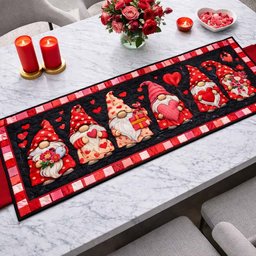 Midnight Gnome Love Table Runner - Made to Order TABLE928