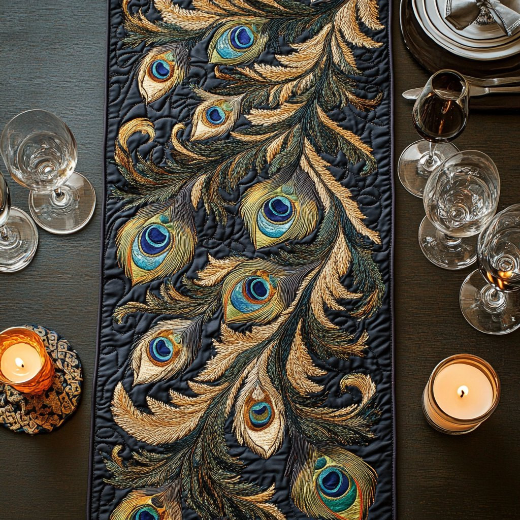 Mystic Feather Table Runner - Made to Order TABLE928