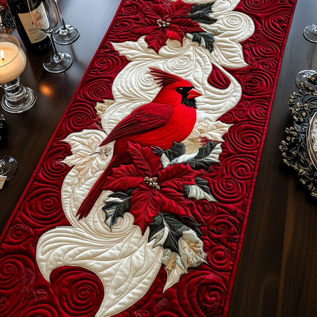 Merry Cardinal Moments Table Runner - Made to Order TABLE928