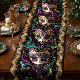 Masquerade Masks in a Heart Table Runner - Made to Order TABLE928