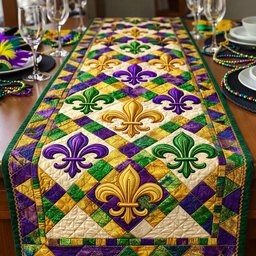 Mardi Gras Fleur Table Runner - Made to Order TABLE928