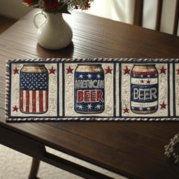 Liberty Lager Cans Table Runner - Made to Order TABLE928