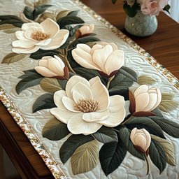 Magnolia Graceful Bloom Table Runner - Made to Order TABLE928