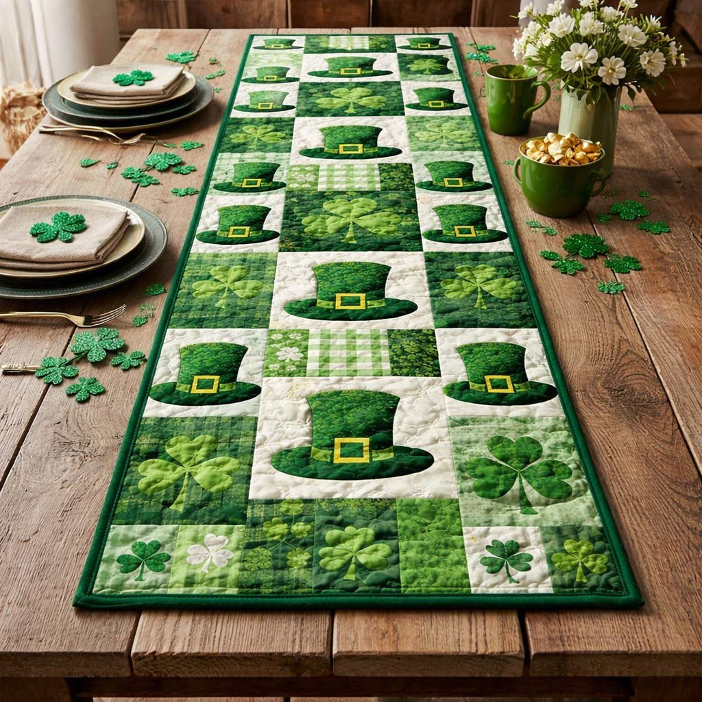 Lucky Leprechaun Squares Table Runner - Made to Order TABLE928