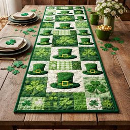 Lucky Leprechaun Squares Table Runner - Made to Order TABLE928