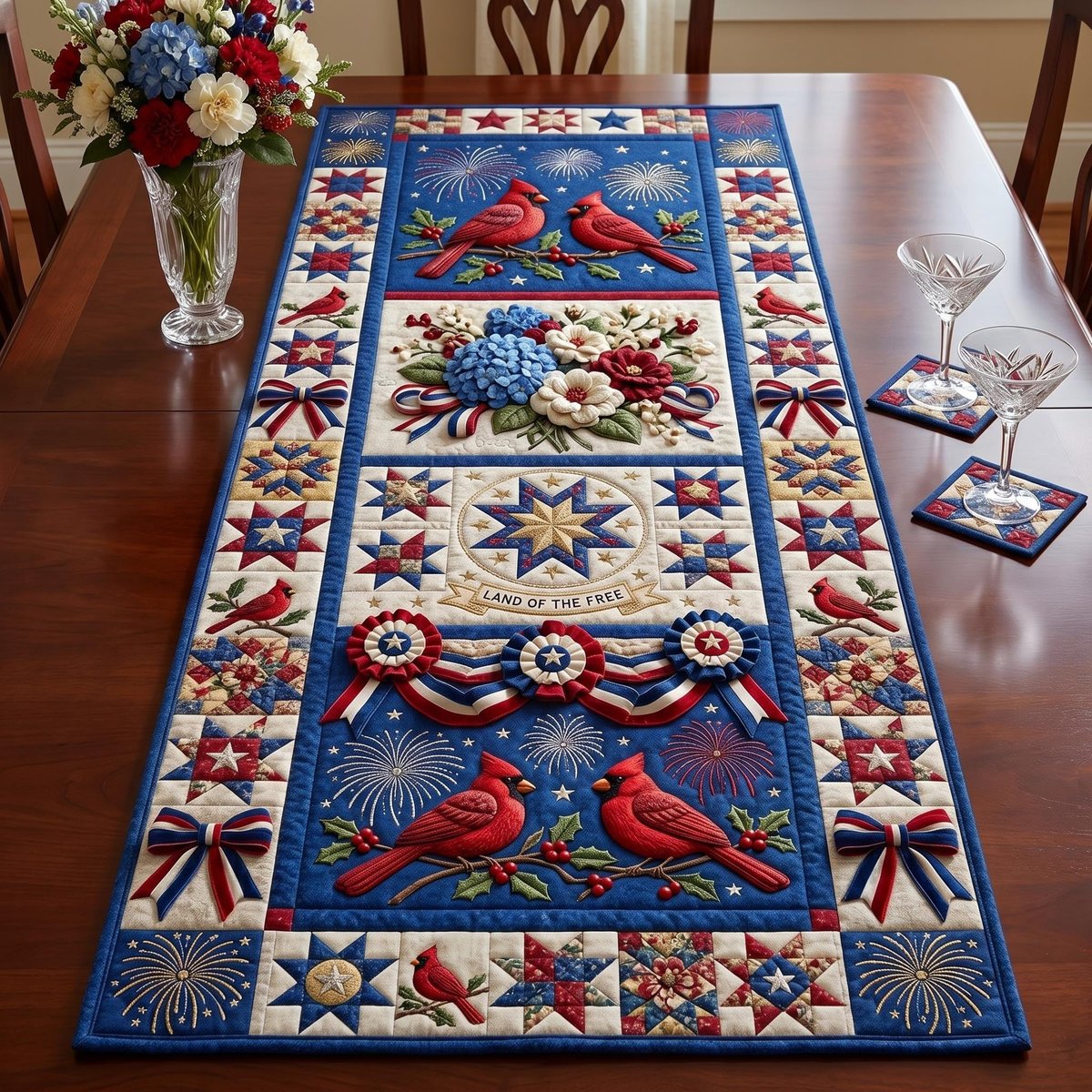 Liberty Cardinal Table Runner - Made to Order TABLE928