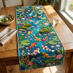 Lotus Koi Table Runner - Made to Order TABLE928